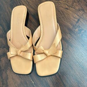 Michelle D Tan Bow Sandals